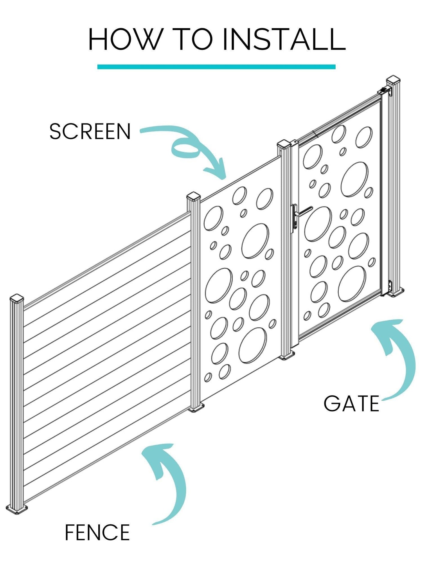 1 Dove Grey Moucharabiya Large Screen with 2 Posts + 2 FREE Trellises - Screen With Envy