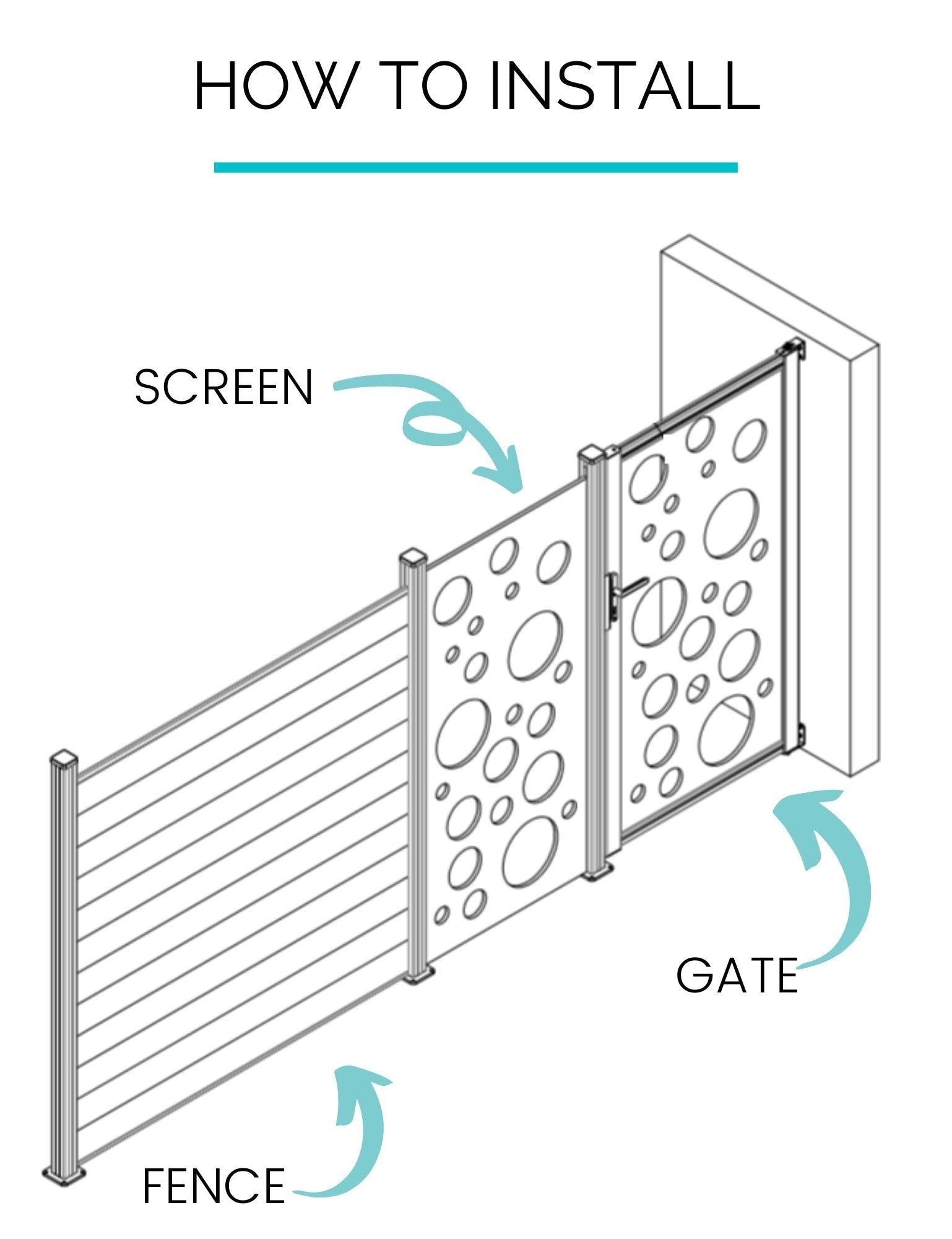 1 Dove Grey Moucharabiya Large Screen with 2 Posts + 2 FREE Trellises - Screen With Envy