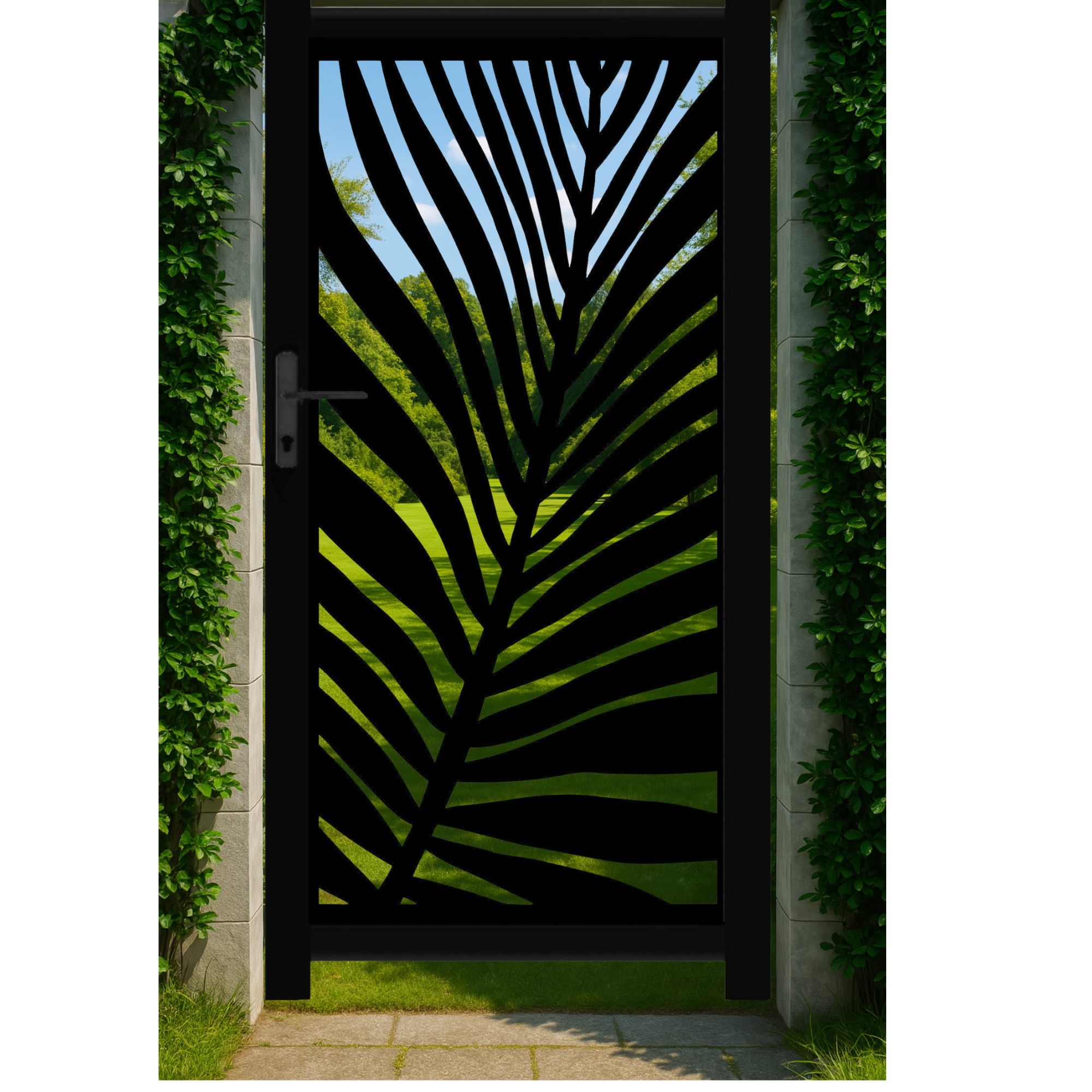 Frond Screen Gate Black Tall - Elegant Garden Gate Design – Screen With ...
