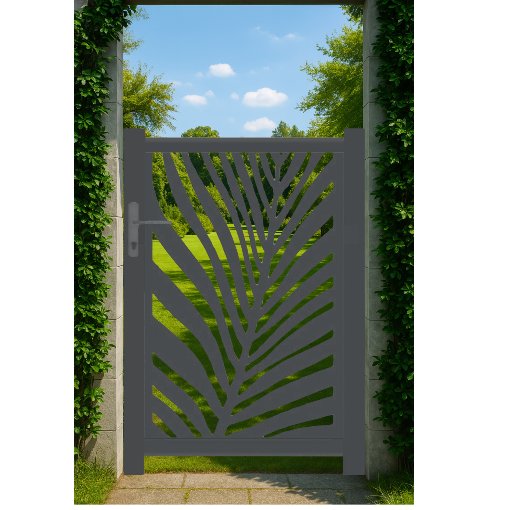 Frond Screen Gate Black Tall - Elegant Garden Gate Design – My Store