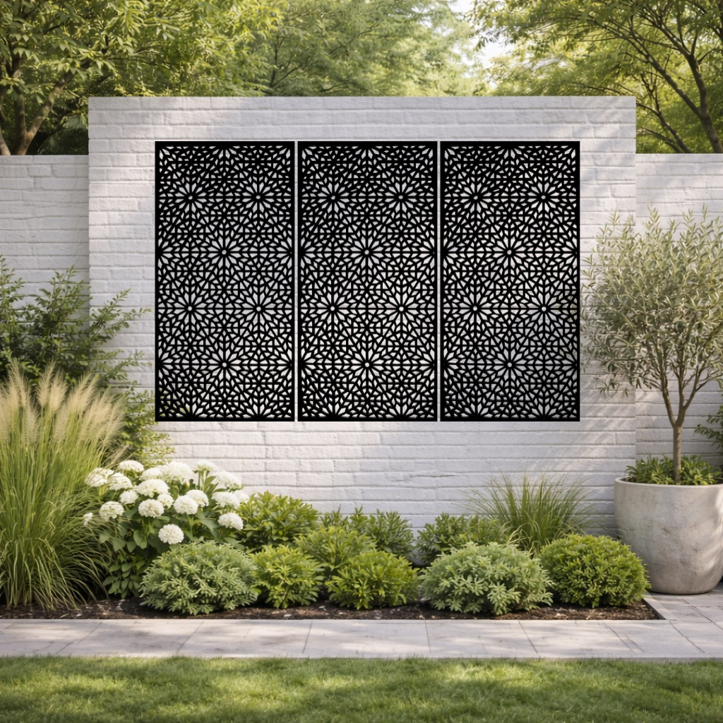 Wpc Screen 3 Black Moucharabiya Large Screens 5mm | WPC Garden Screens | Screen ...