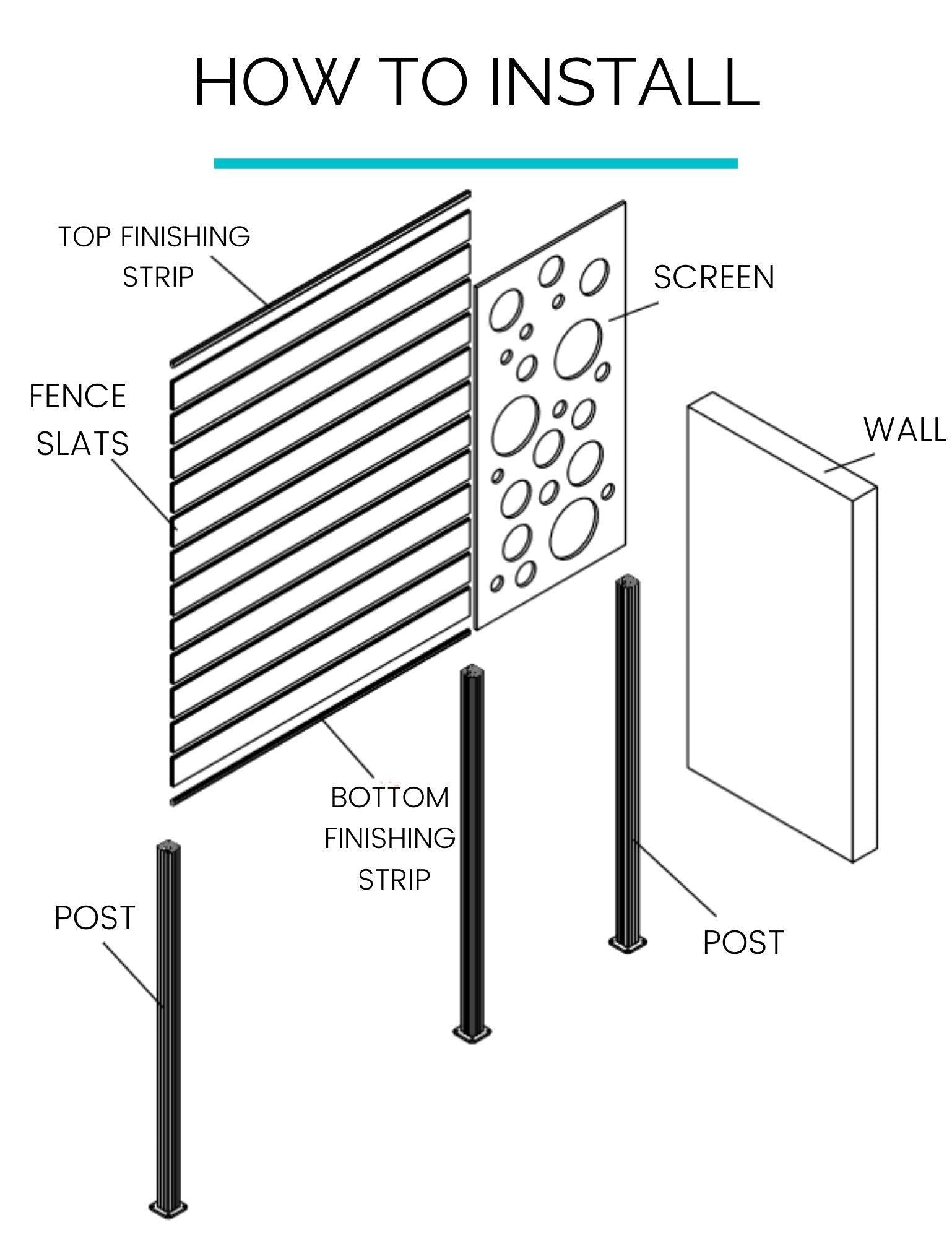 2 Moucharabiya Large Screens 16mm Black with 3 Posts - Screen With Envy