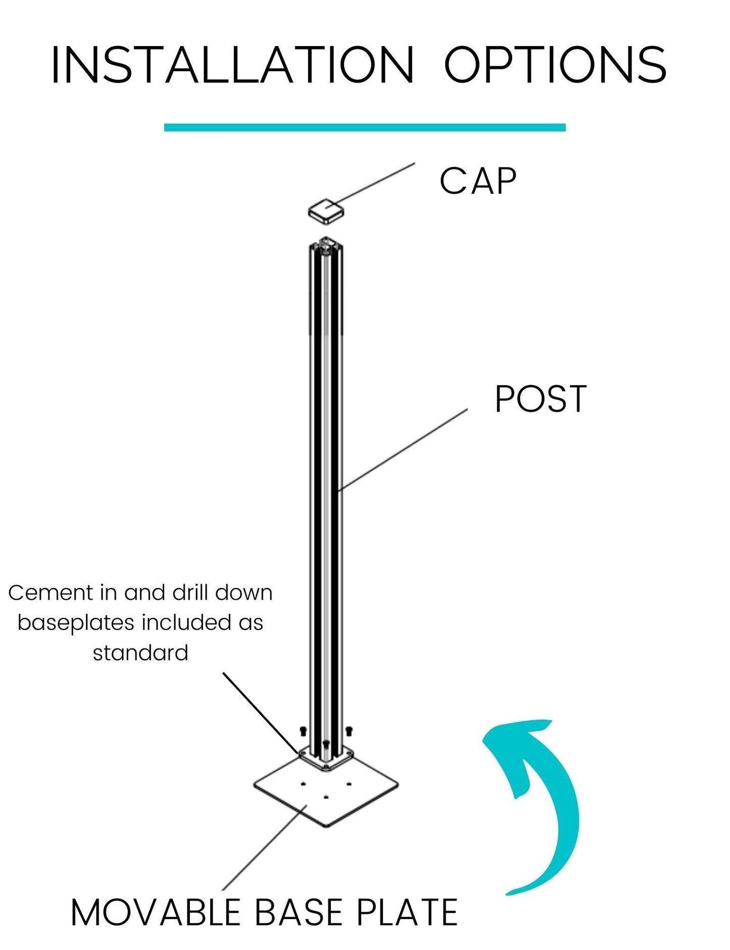 2 Vector Large Screen with 3 Posts - Screen With Envy