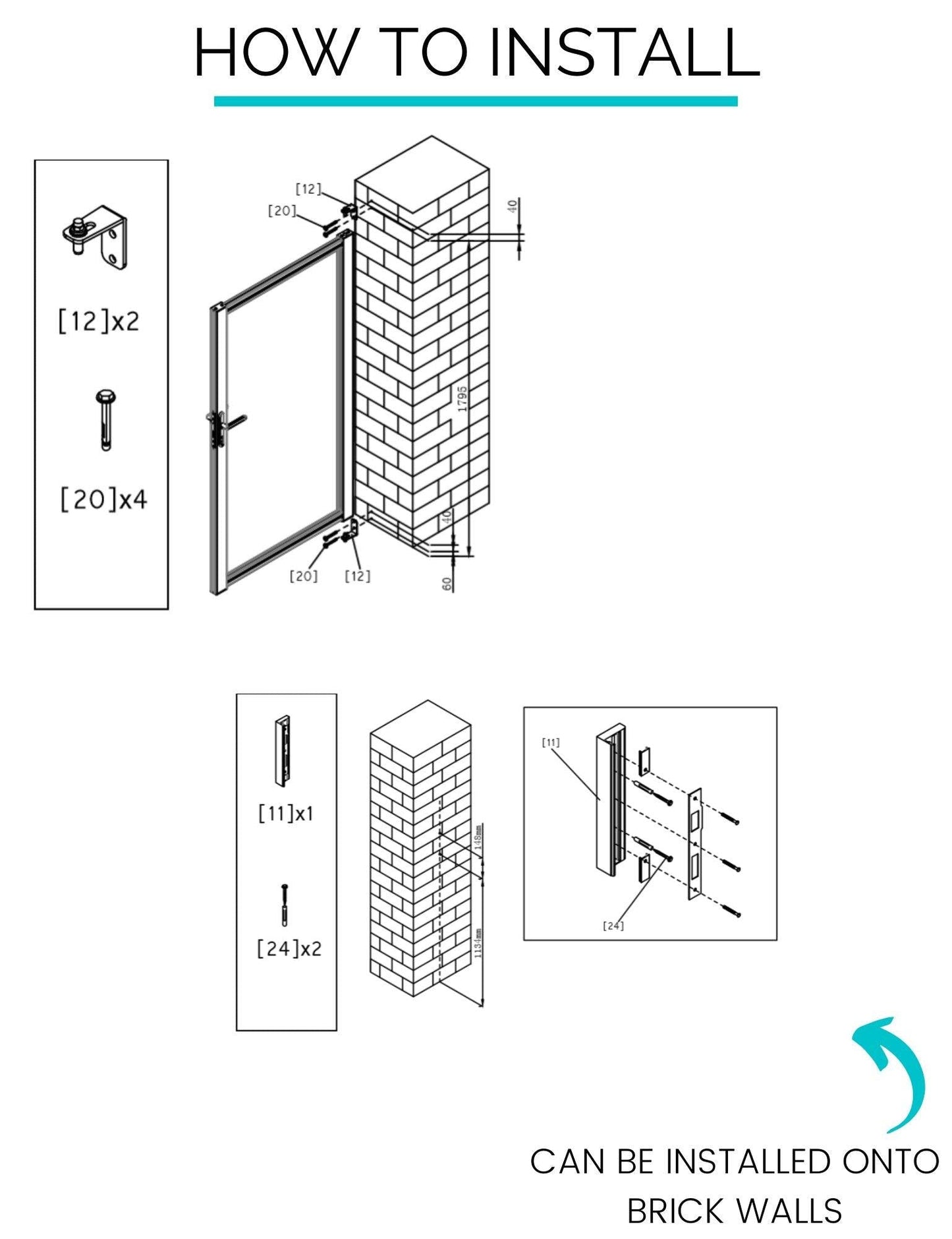 Moucharabiya Trellis Pedestrian Gate - Anthracite - 3ft height - Screen With Envy