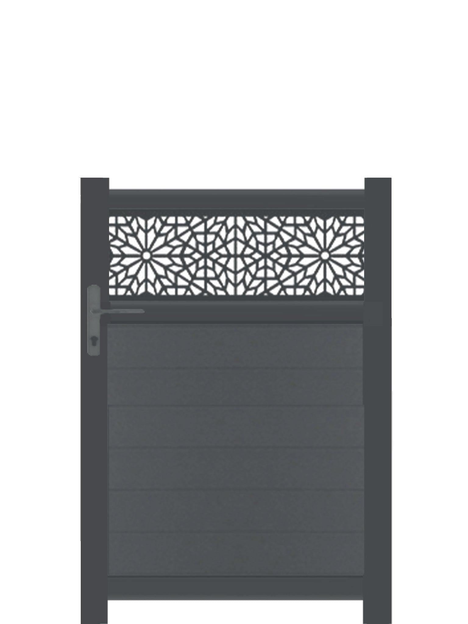 Moucharabiya Trellis Pedestrian Gate - Anthracite - 3ft height - Screen With Envy