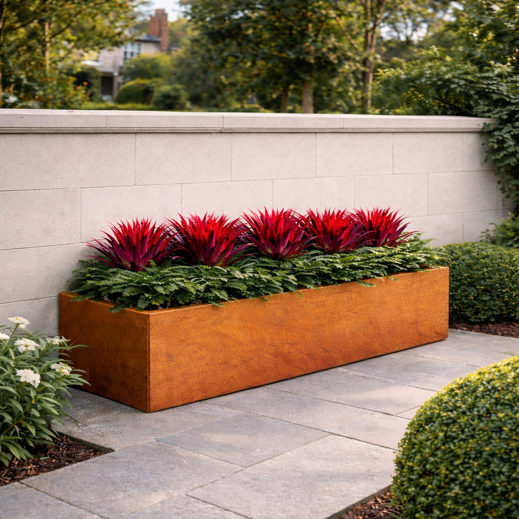 Corten Rectangular Planters – Screen With Envy