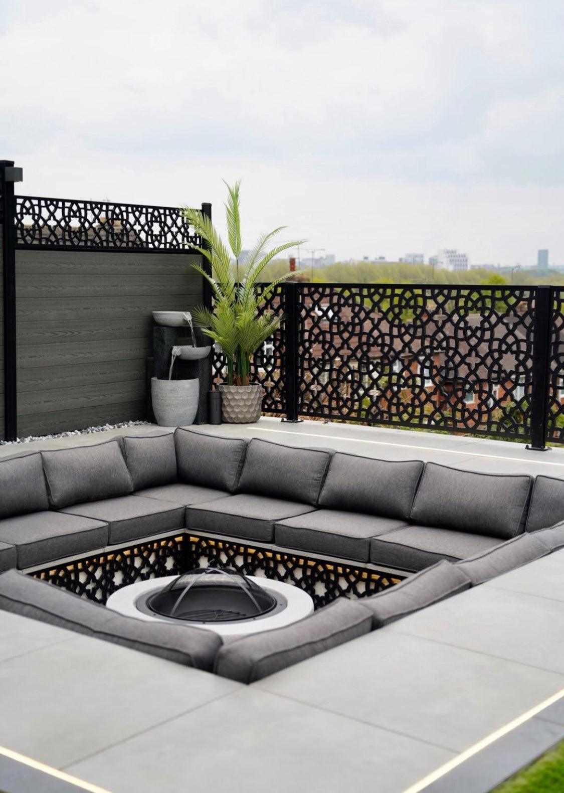 Alhambra 3 Black Large Screens & 3 Trellises - Screen With Envy