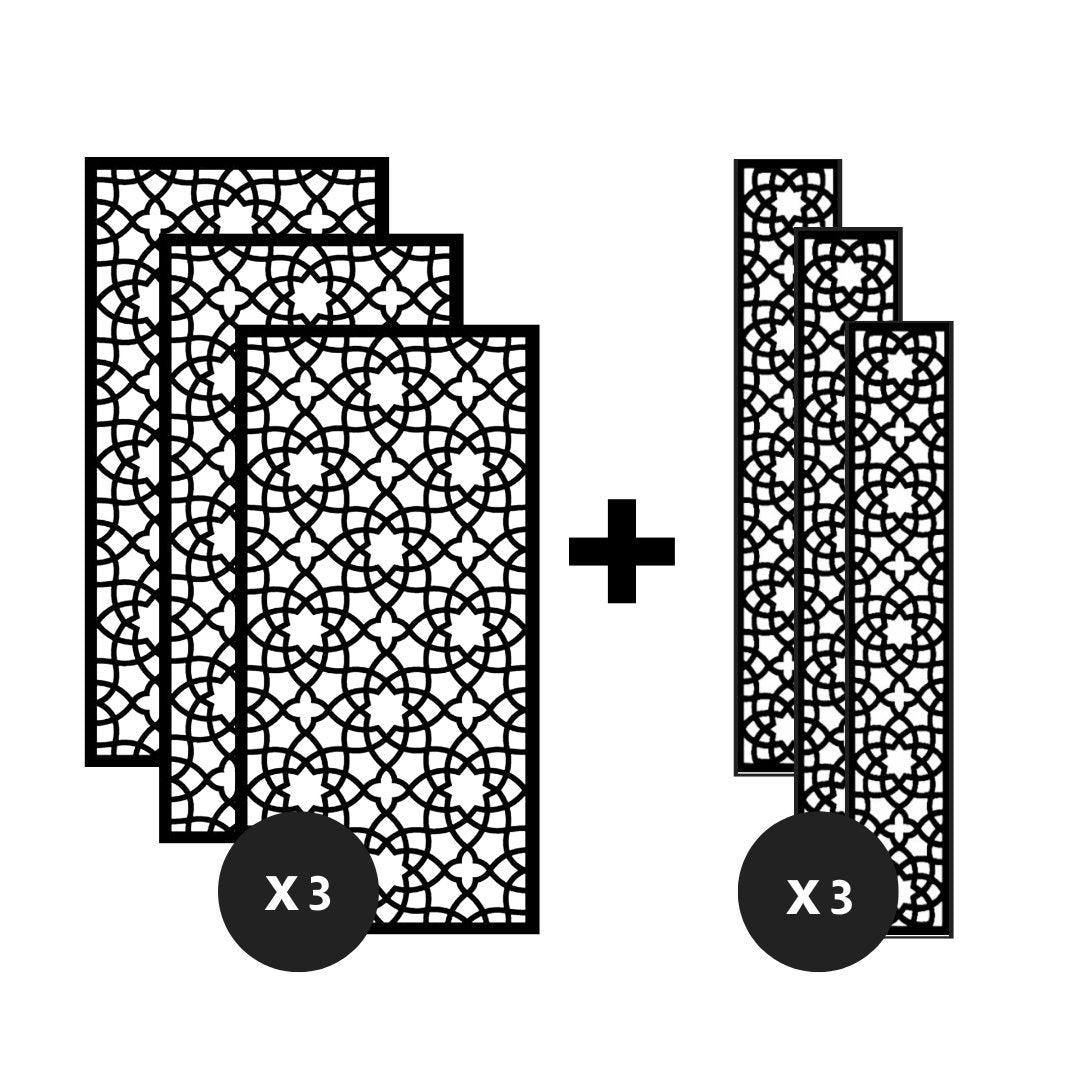 Alhambra 3 Black Large Screens & 3 Trellises - Screen With Envy